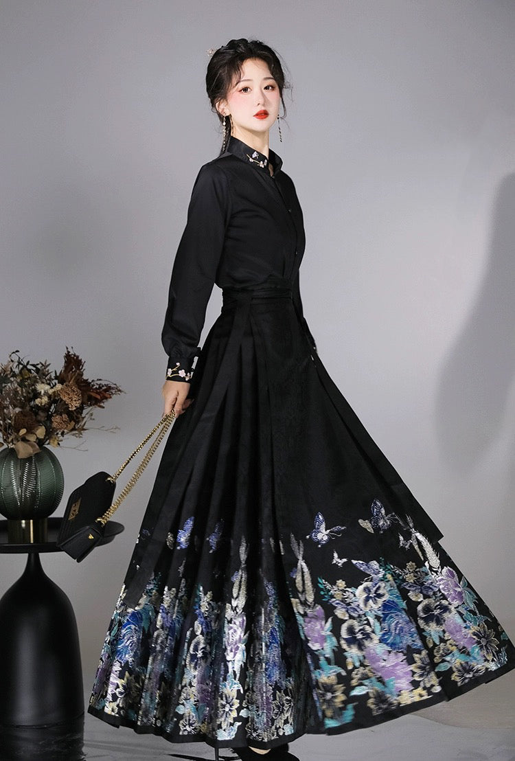 Ming Dynasty Modern Hanfu Bijia and Mini Mamianqun - West Highlands 红果西高地