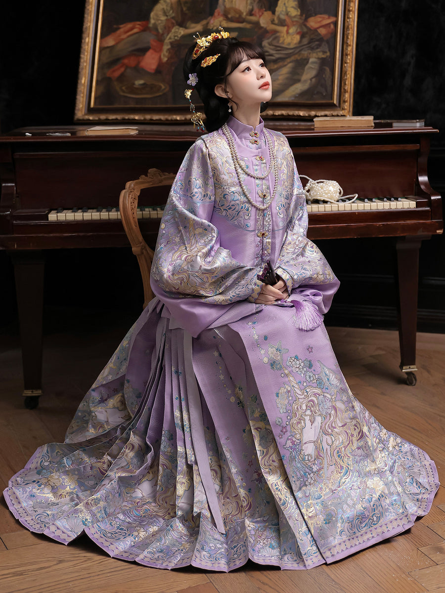 Ming Dynasty Modern Pipa Sleeve Top - Floating Light and Dream 浮光鳍梦