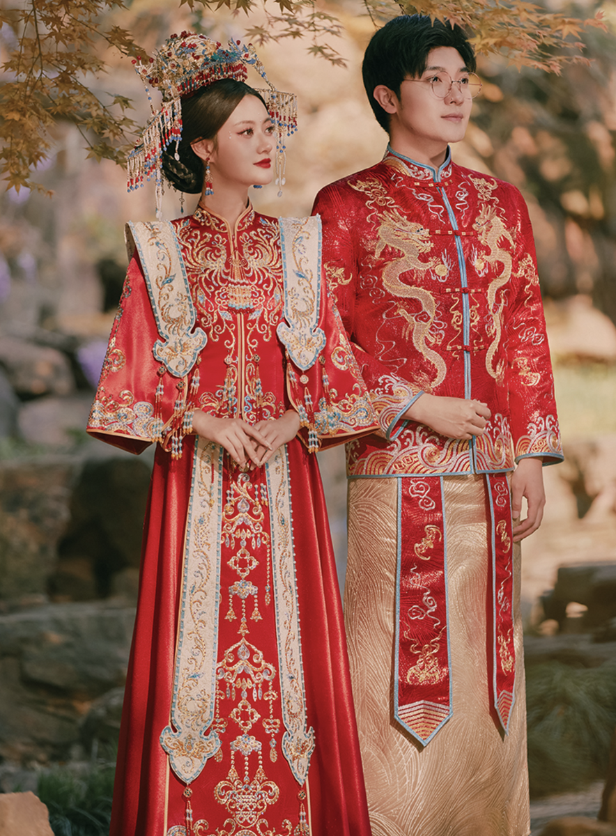 white christmas dresses Chinese Traditional Wedding Gowns, Bridal Dress