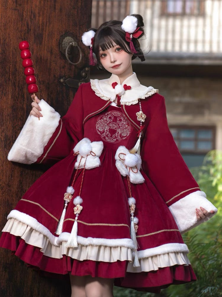 Qi Lolita Cheongsam Inspired Festive Costume, Phoenix (Preorder)