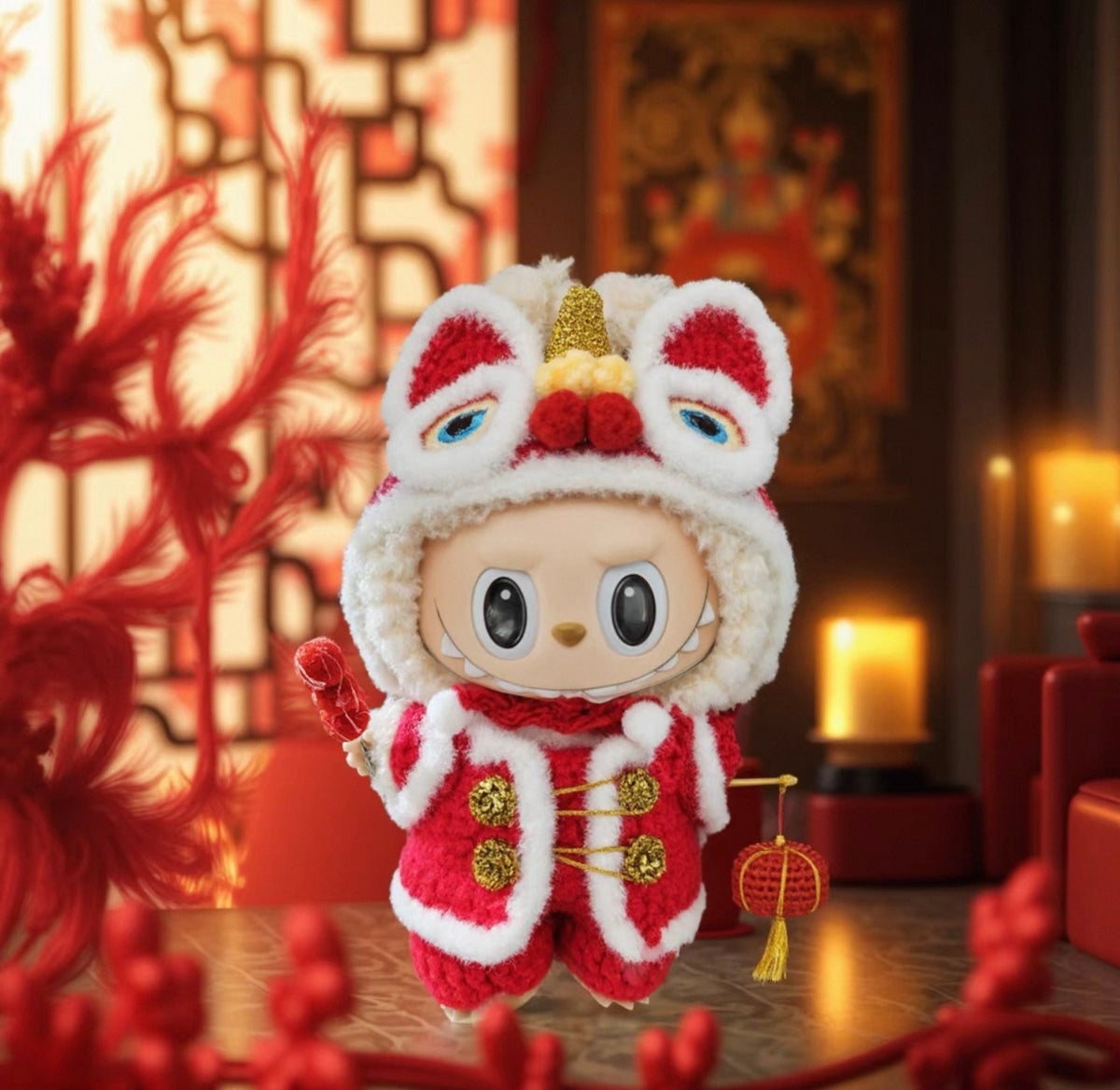 17cm Labubu Plush Doll Traditional Costume - Chinese Lions – Hanfu Story