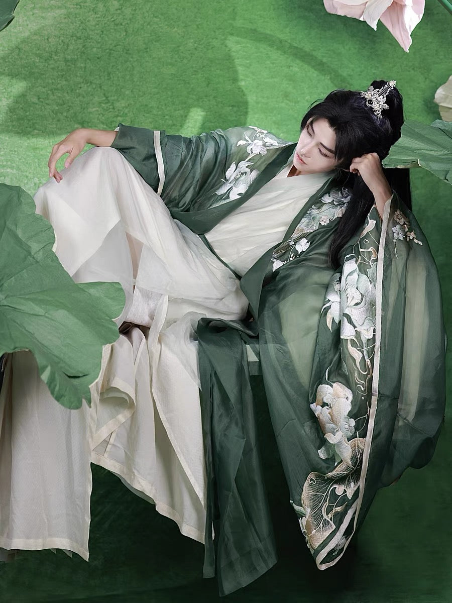 green hanfu dress Green/White Dance igh Waisted Chinese Style Hanfu Dress Set main image 1
