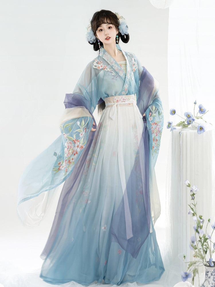 blue hanfu dress Hanfu Dress Women Chinese Embroidered Navy Hanfu Suits Female Halloween  Carnival