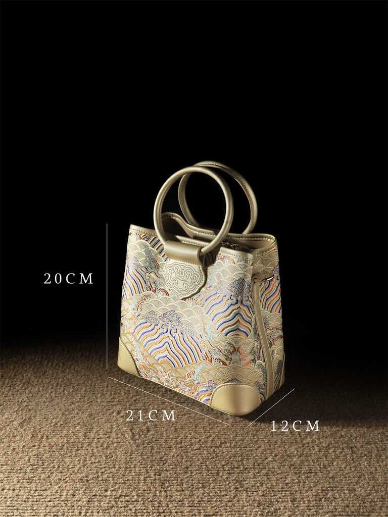 Sea Cliffs Song Brocade Handbag