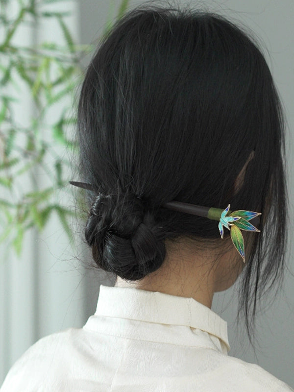 Green Sandalwood Hairpin for Hanfu & Cheongsam
