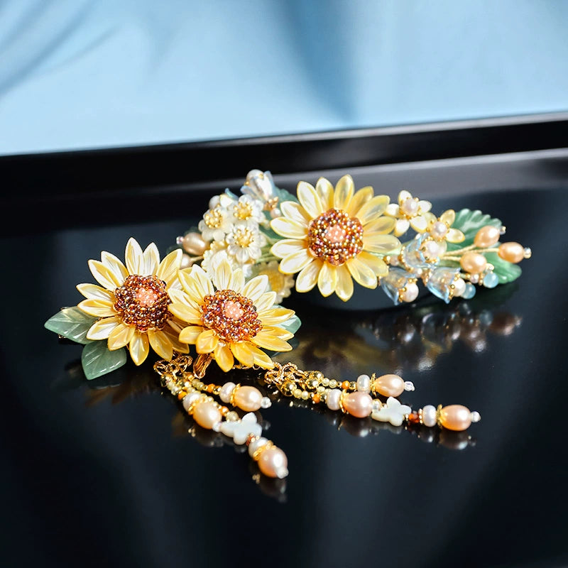 Hair Clips: Sunflower