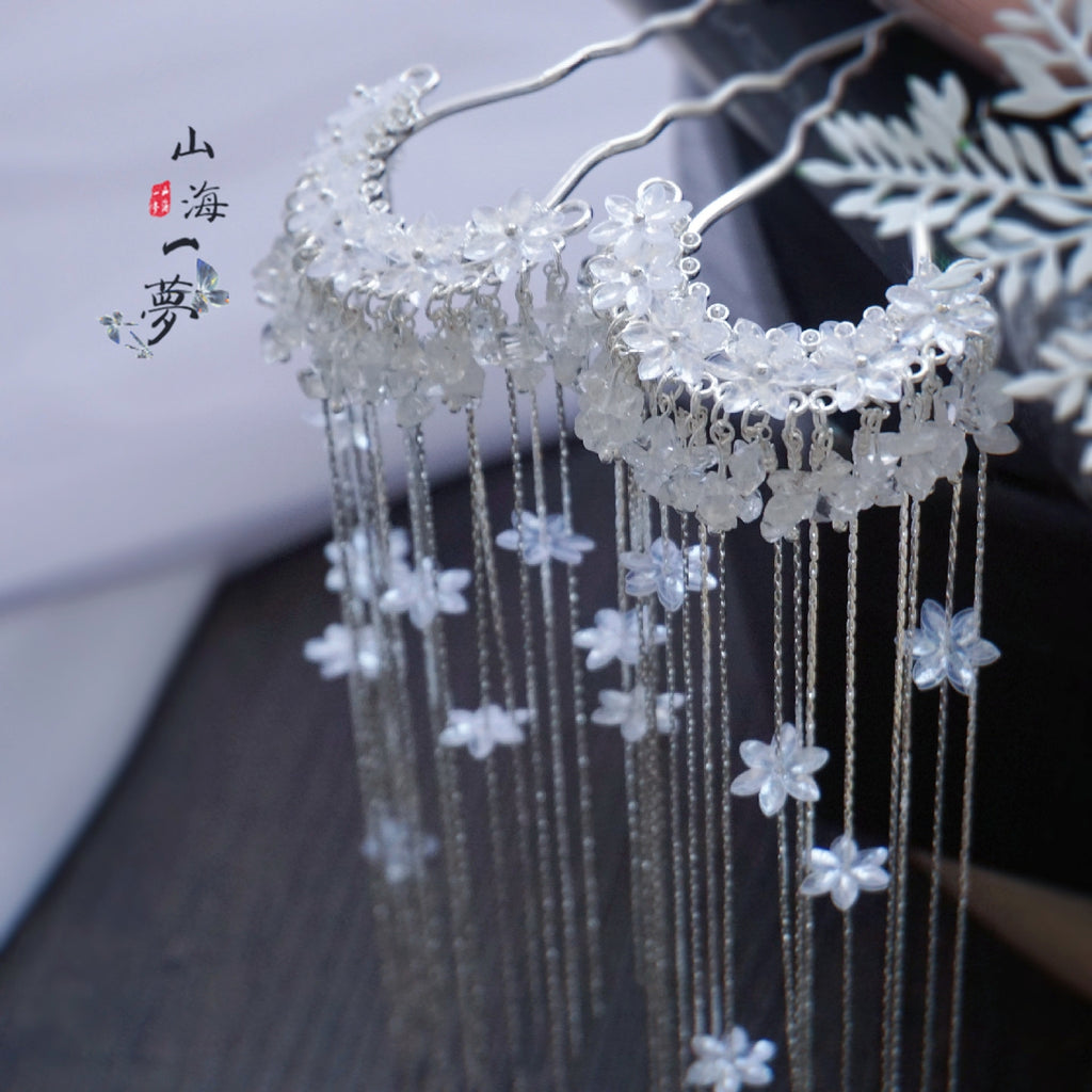 Hair Pin: Falling Snow