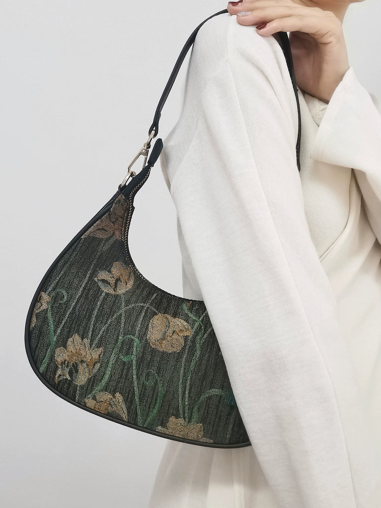 Tulips Crescent Shoulder Bag for Women