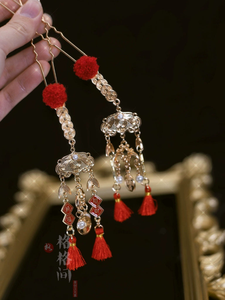 Chinese New Year Hanfu Hair Accessories: Fortune and Treasure