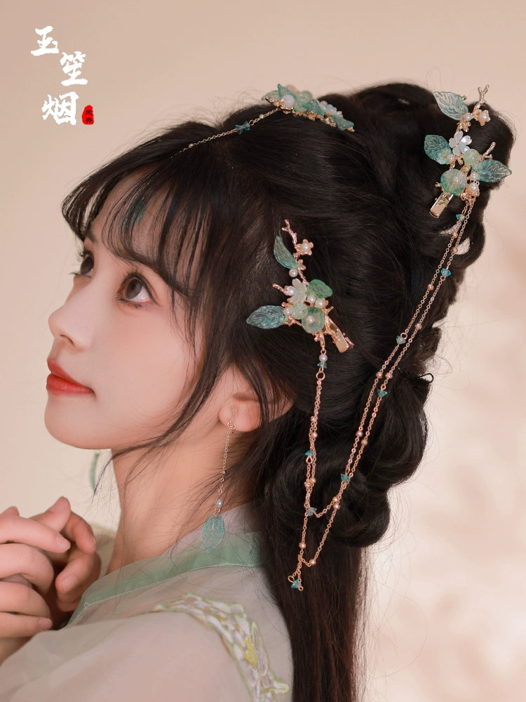 Hanfu Hair Accessories Set: Greenery