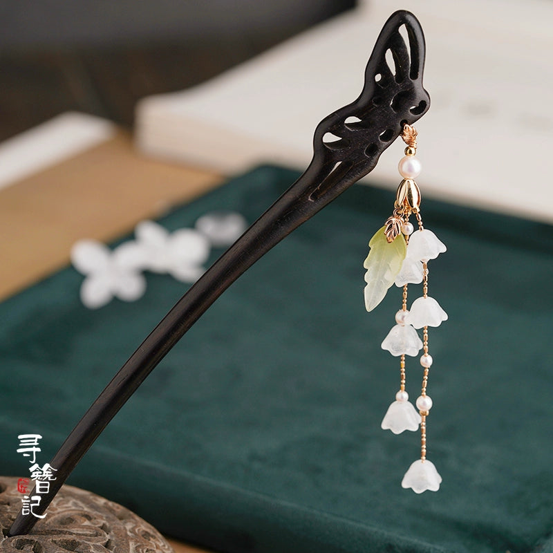 Ebony Hair Stick: Wind Chimes