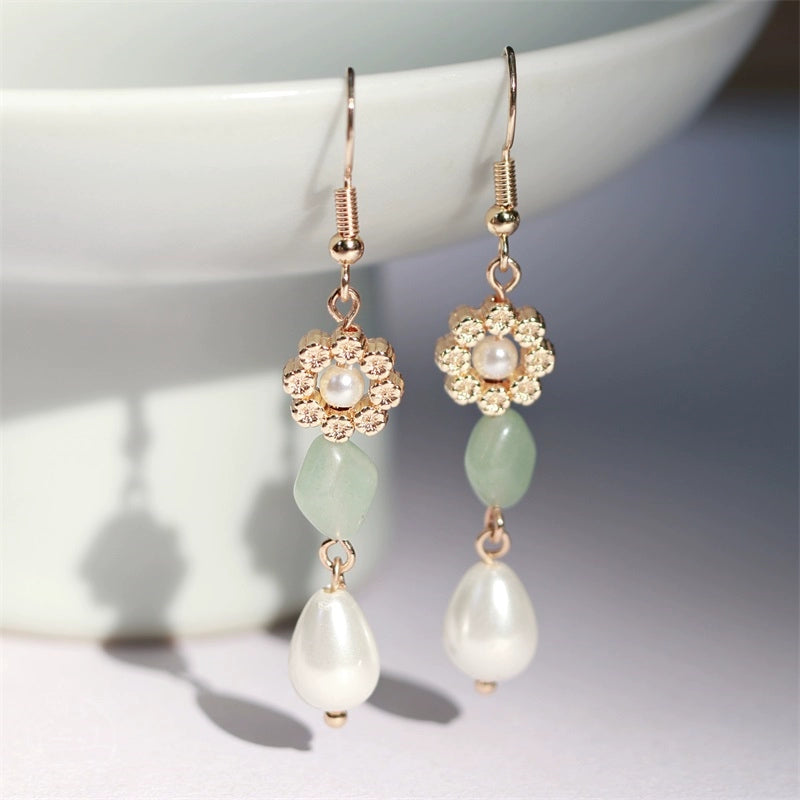 Green Aventurine Jade Chinese Style Earrings