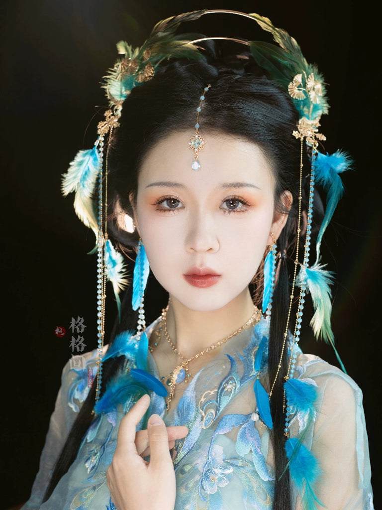 Hanfu Hair Accessories Set: Peacock Queen