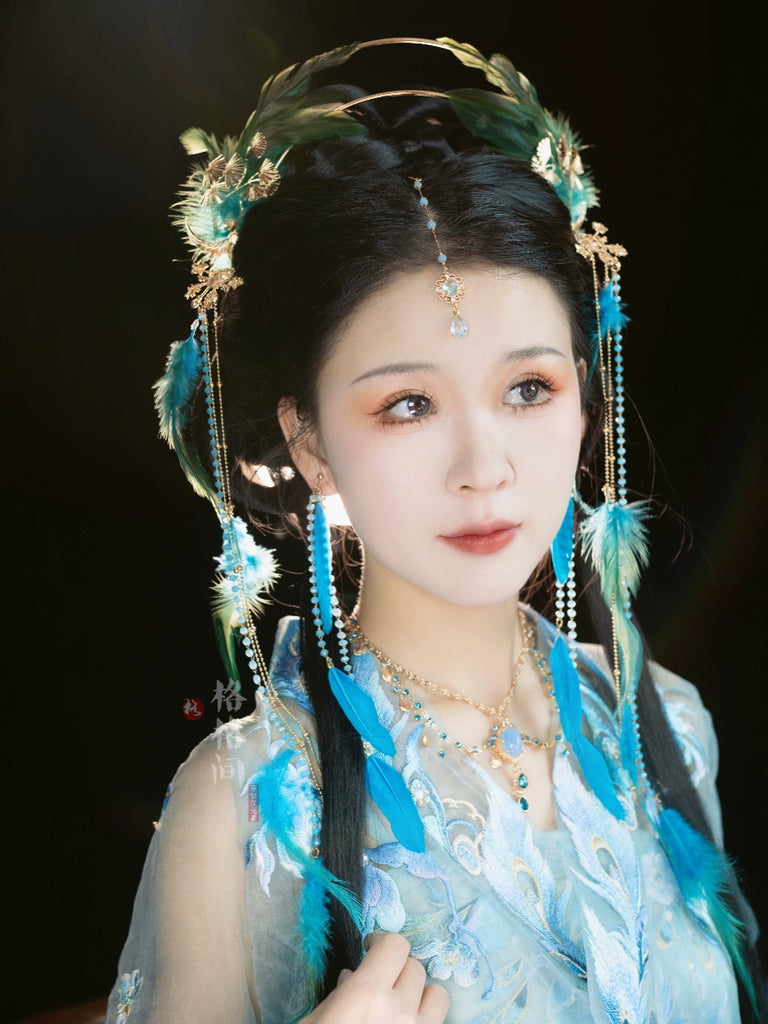 Hanfu Hair Accessories Set: Peacock Queen