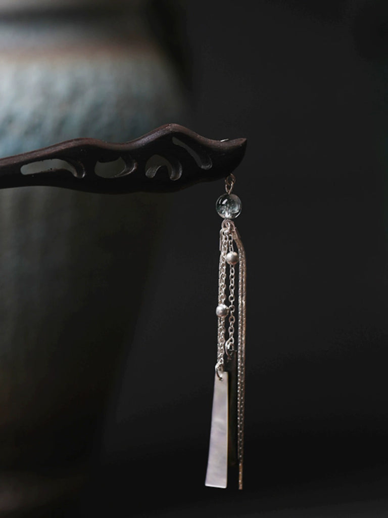 Song of Peace New Chinese Style Ebony Tassel Hair Stick