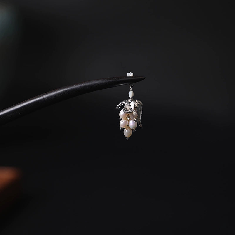 Frost Pearl Ebony Freshwater Pearl Ancient Chinese Hair Stick