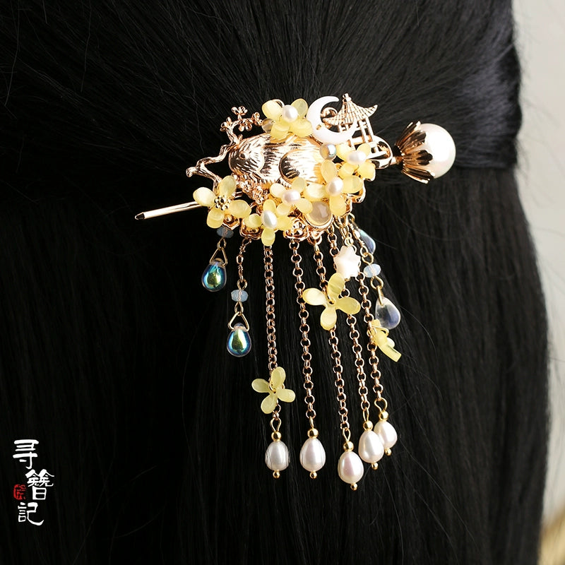 Back Hair Pin: Yellow Osmanthus