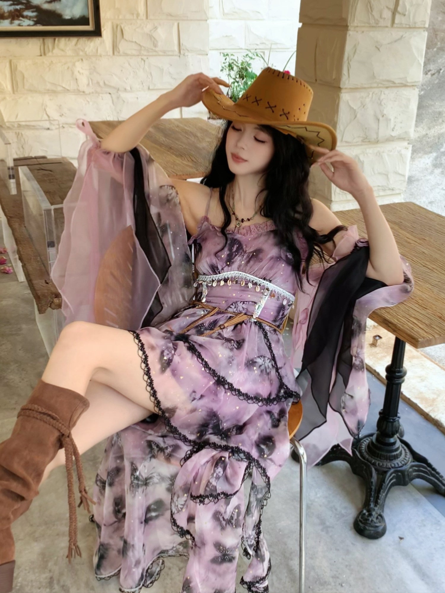 New Chinese Style Fairy Summer Slip Dress - Lost in Mist 雾屿迷踪
