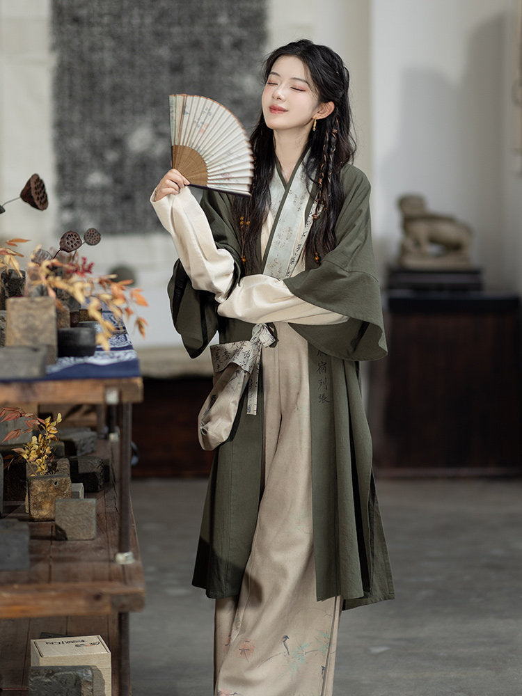 Song Dynasty Modern Hanfu Cardigan with Wide Leg Pants - Yunye 云野 (Pre ...
