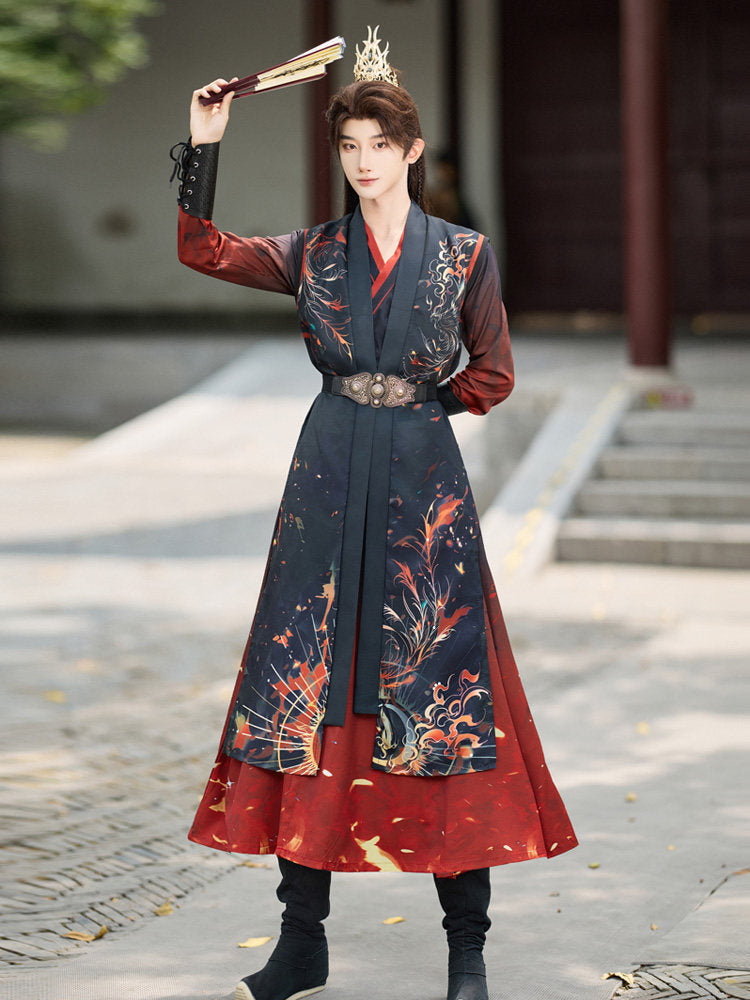 Flame Wuxia Hanfu Set | Chinese Fantasy Period Drama Style – Hanfu Story