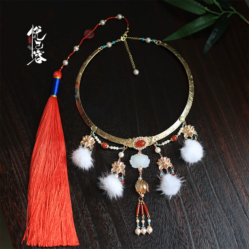 Furry Festive Chinese Style Necklace