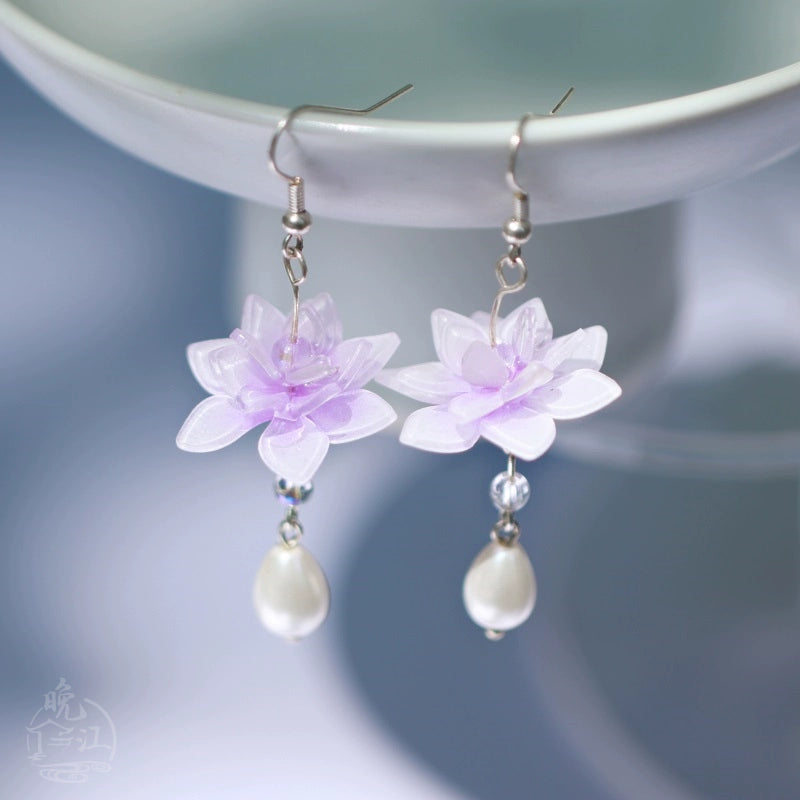 Water Lily Chinese Style Earrings