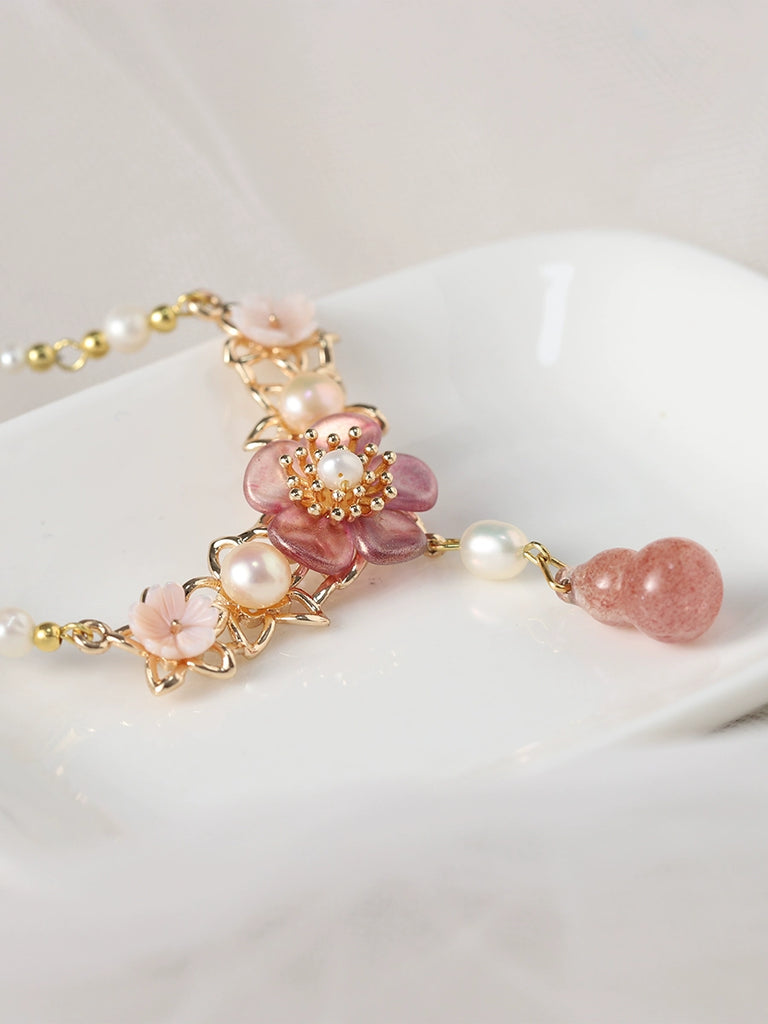 Cherry Pearls Chinese Style Necklace