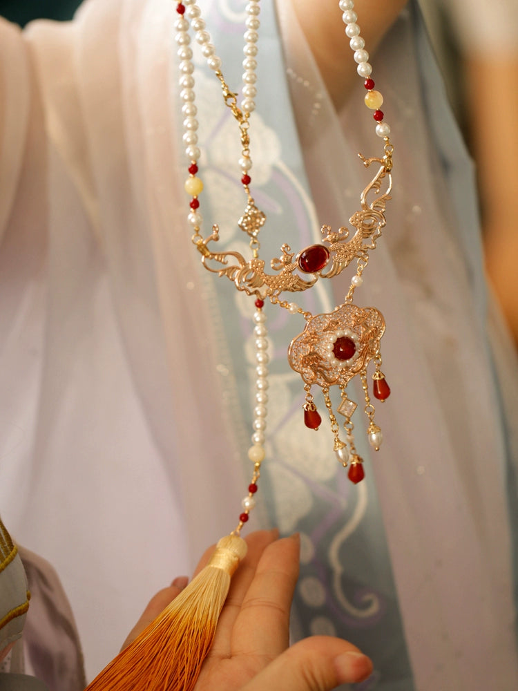 Sweet Orange Chinese Style Necklace