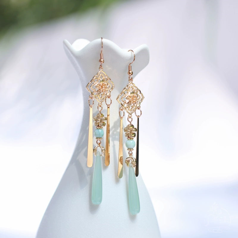 Ocean Droplets Chinese Style Earrings