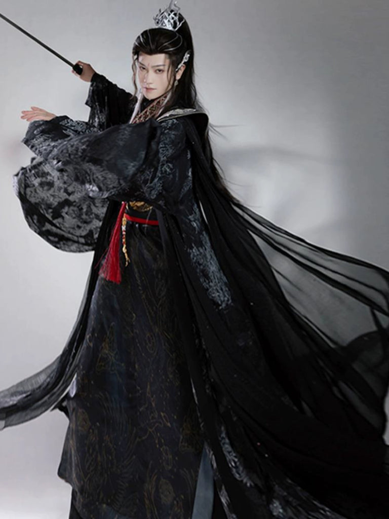 Shango Robe Ffxi Shadow Sovereign - Male Xianxia Dark Robe Unisex Ancient Chinese Tradi ...