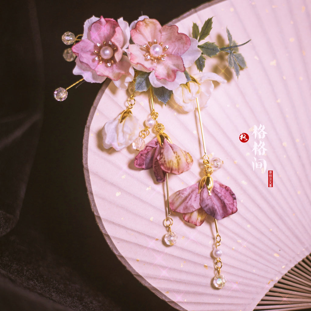 Hanfu Hair Clips: Sakura Snow