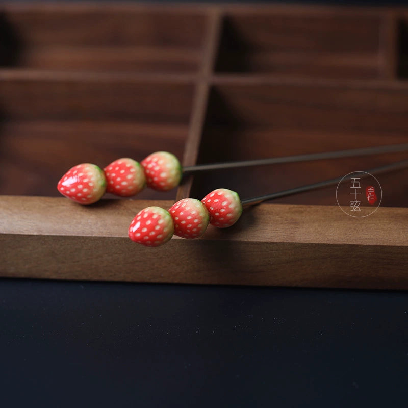 Strawberry Sugar Candy Cute Ancient Style Hanfu Hair Stick