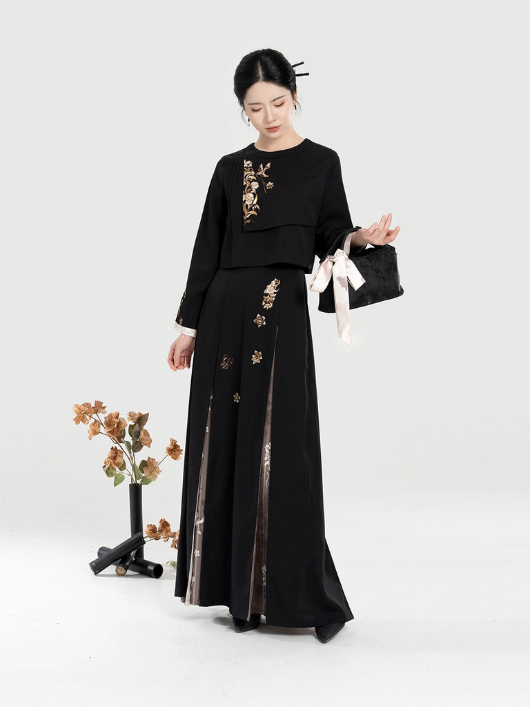 New Chinese Style Women Phoenix & Floral Embroidered Jacket with Three ...