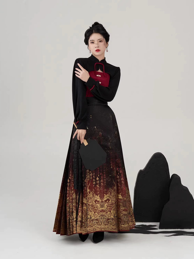 Ming Dynasty Modern Hanfu Mamianqun Outfit - Dansha 丹砂 – Hanfu Story