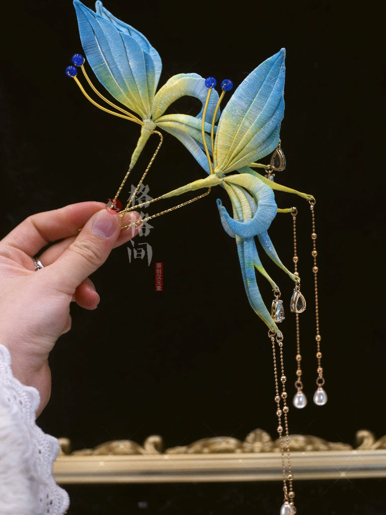 Hanfu Hair Pin: Emerald Butterfly