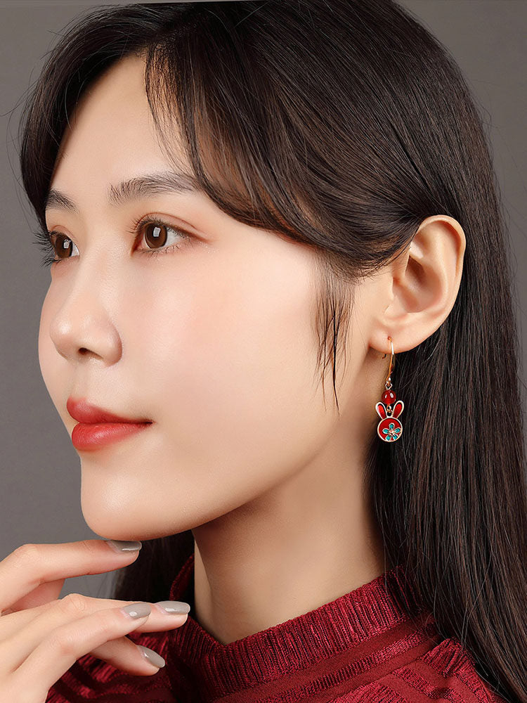 Festive Bunny Earrings | Cheongsam Jewelry – Hanfu Story
