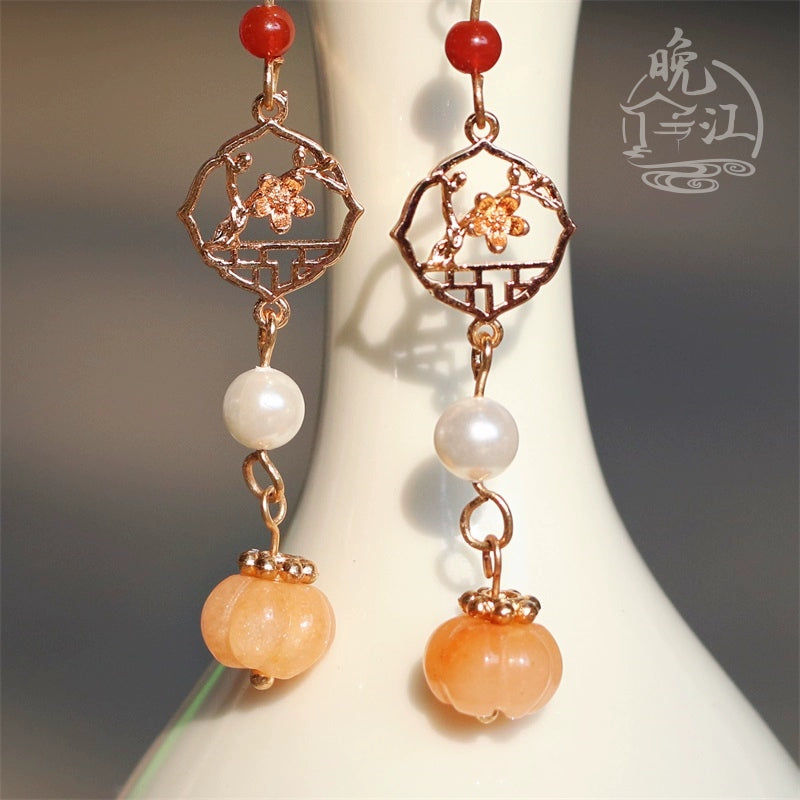 Pumpkin Chinese Style Earrings