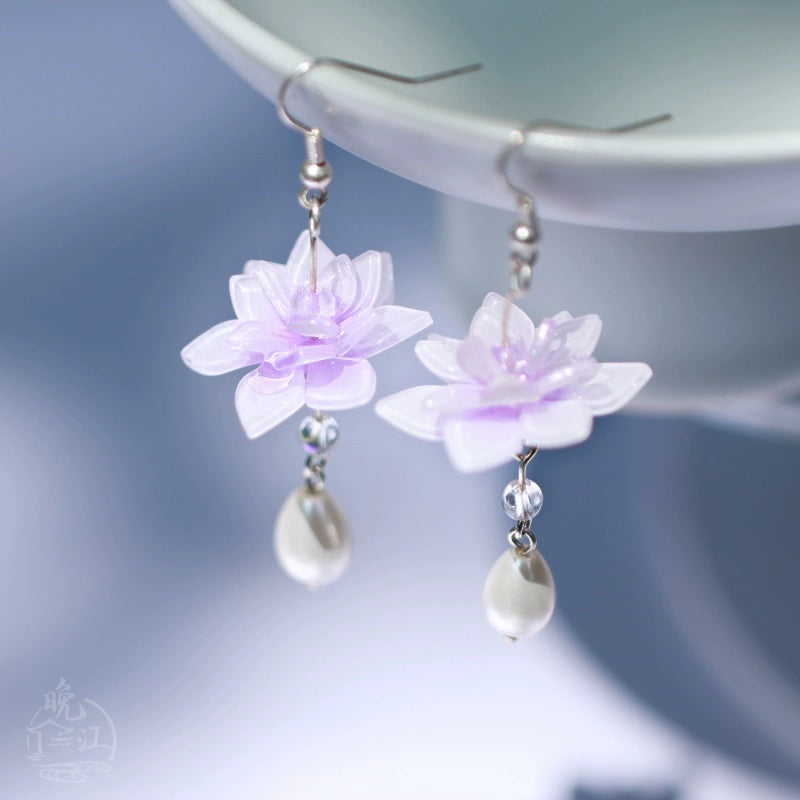 Water Lily Chinese Style Earrings