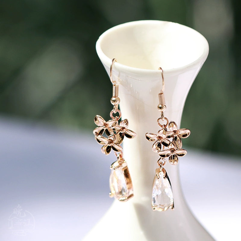 Ice Crystal Chinese Style Earrings