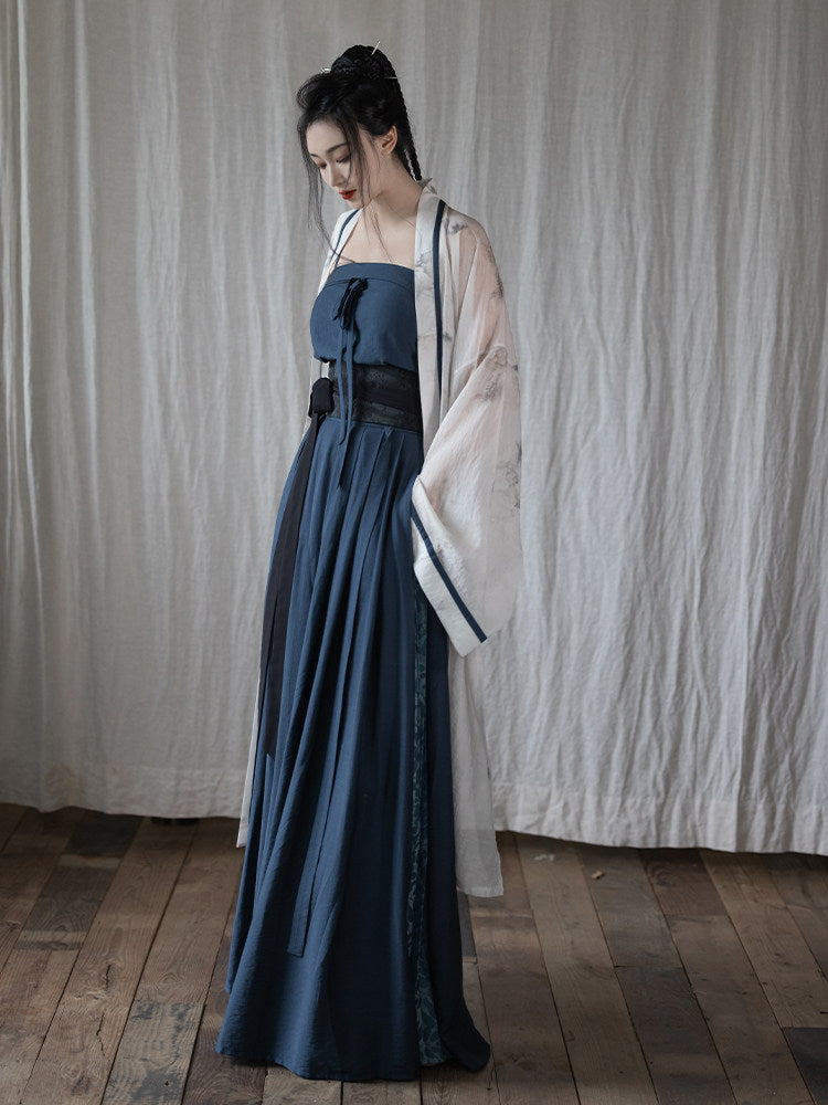 Song Dynasty Modern Hanfu Long Jacket with Wide Leg Pants - Observing ...