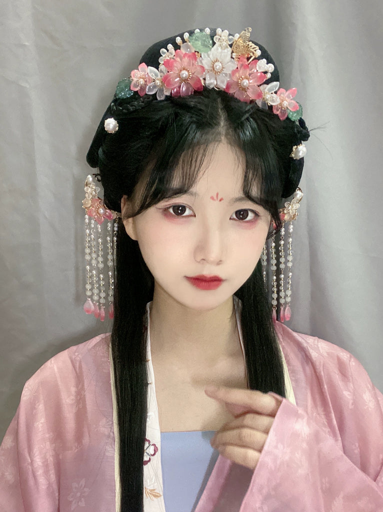 Hanfu Hair Accessories Set: Peachy