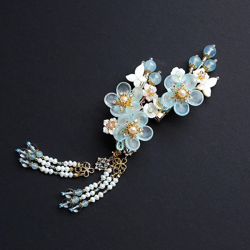 Tassels Hair Clips: Ice Flower