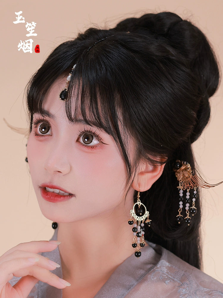 Hanfu Hair Accessories Set: Dark Wings