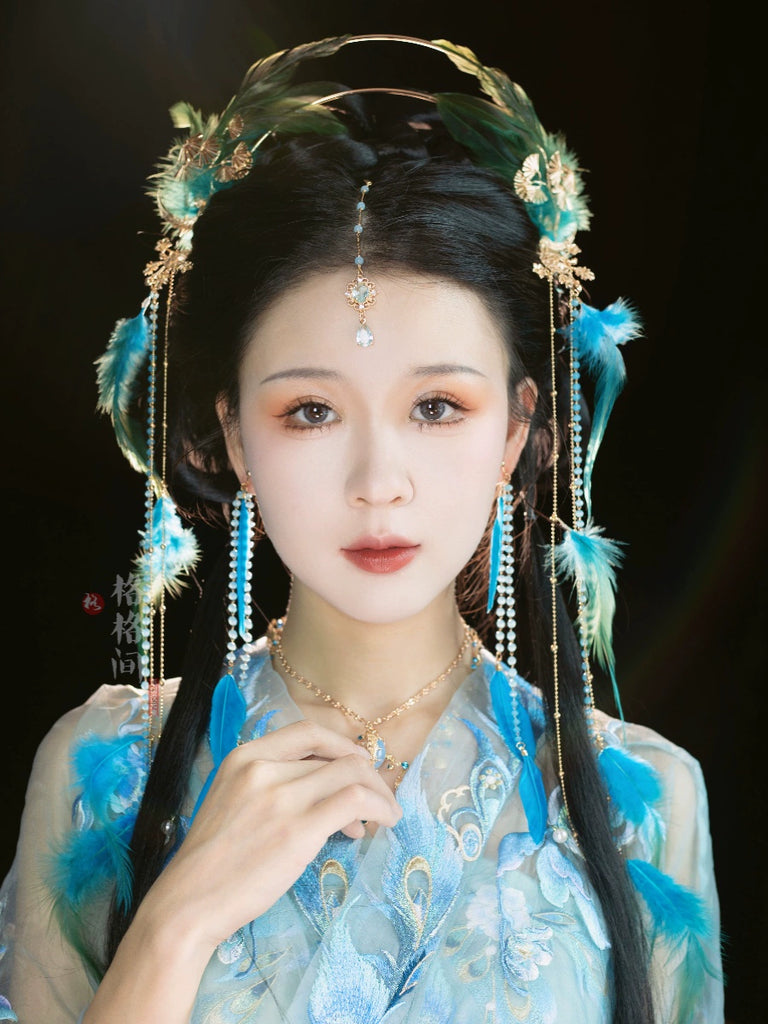 Hanfu Hair Accessories Set: Peacock Queen