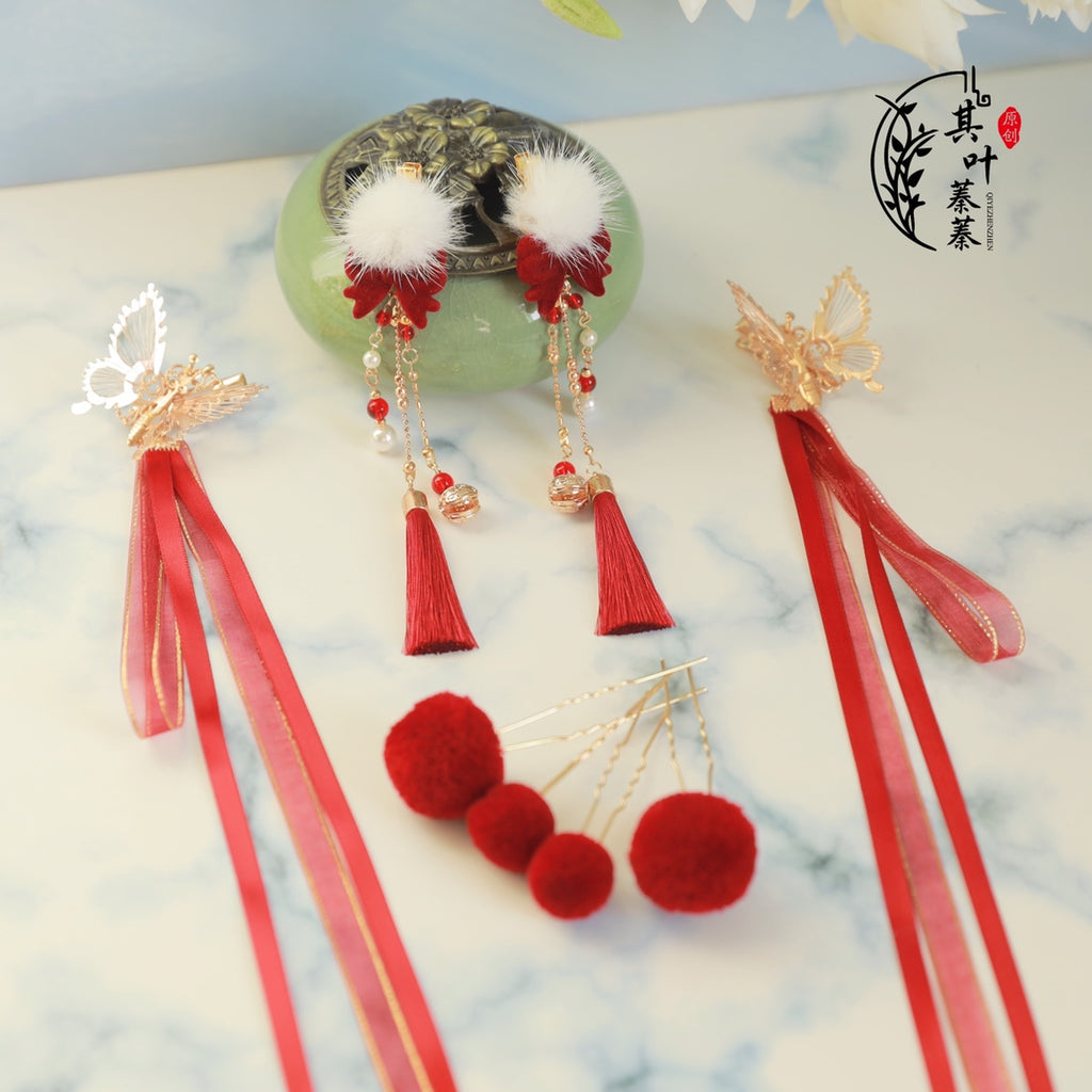 Hanfu Hair Accessories Set: New Year