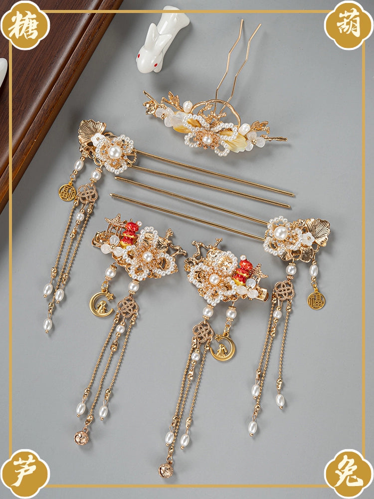 Hanfu Hair Accessories Set: New Year