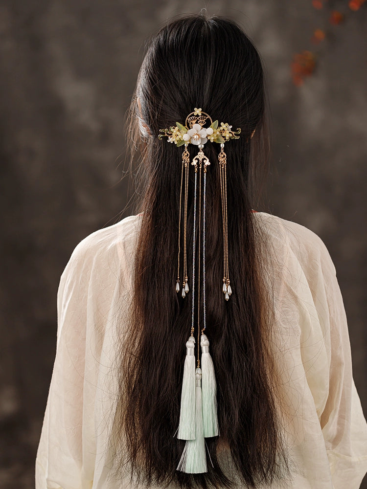 Back Hair Pin: Osmanthus Jade