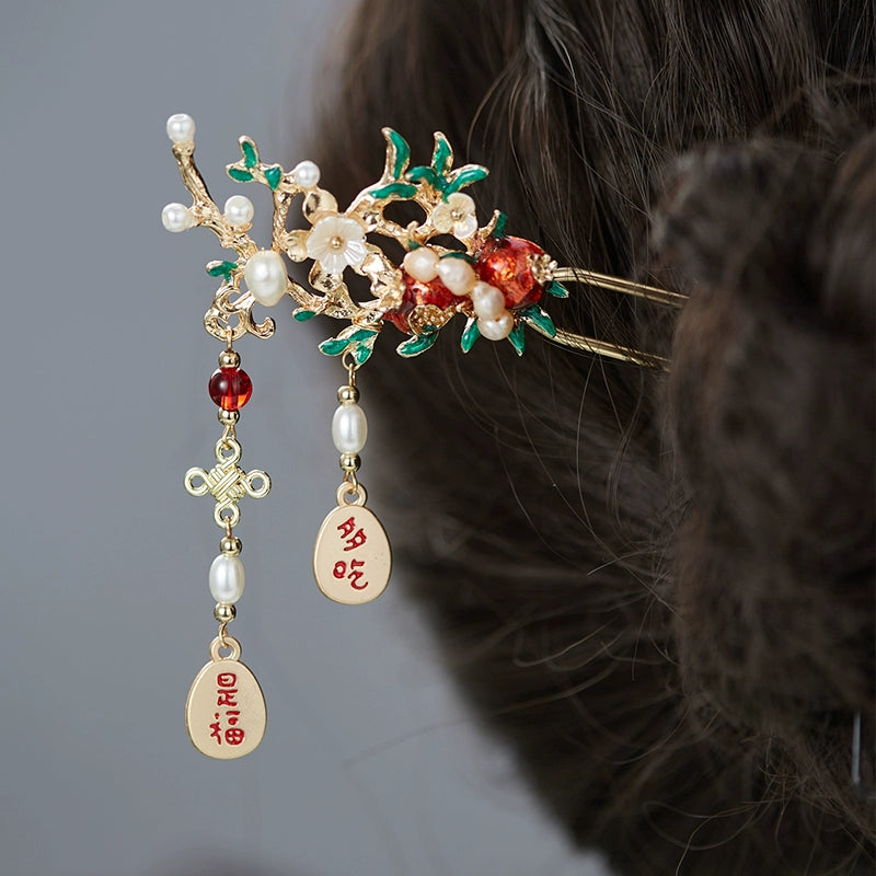 Blessing Hairpin Playful Ancient Style Hair Stick for Hanfu & Ethnic Accessories