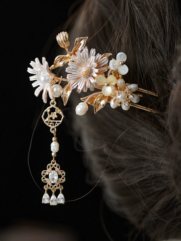 Sunflower Tassel Ancient Style Hair Stick for Hanfu & Cheongsam