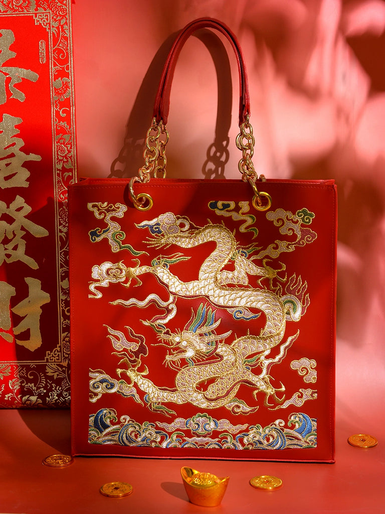 Song of the Dragon Embroidered Totebag for Women